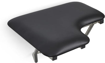 32" x 22.5" Black Padded Cushion Wall Mount Folding Left-Handed Transfer Bench Shower Seat, ADA Compliant