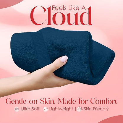 RIVERSIDE 12 Pack Premium 100% Cotton Face Washcloths, 550 GSM, 12 x 12 Inches, Soft, Absorbent Towels for Body & Shower, Bathroom Wash Clothes, Durable Face Towels Set for Spa, Gym, Opal Blue