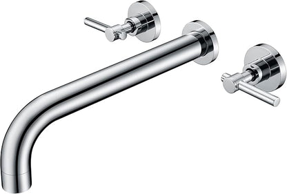 sumerain Bathroom Wall Mount Bath Tub Faucet, Extra Long Spout with High Flow, Chrome Finish