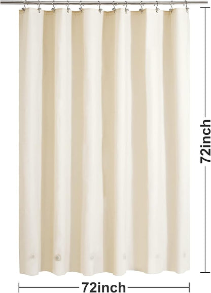 Barossa Design Beige Shower Curtain Liner with 6 Magnets - Waterproof PEVA Shower Liner for Bathroom, 72" x 72" Standard Size, PVC Free, Metal Grommets - Beige, 72x72