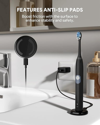 Charger Base Compatible with Philips Sonicare Electric Toothbrush HX Series, Ultra-Thin Type C Travel Charger for Philips HX3000/ HX6000/ HX8000/ HX9000 Series, Fast Charging Portable, Black
