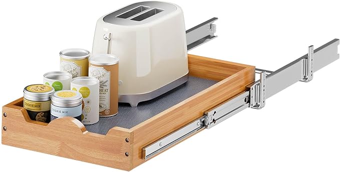 OCG Pull Out Drawers For Kitchen Cabinets 14" W x 21" D, Slide out Wood Drawer Shelf, Pull Out Shelves for Base Cabinet Organization in Kitchen, Pantry, Bathroom