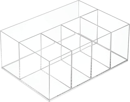 iDesign 5-Section Divided Vanity Organizer for Cosmetic Storage - Clear