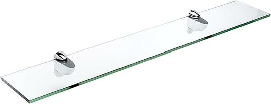 Spancraft Glass H-6x18-Chrome Heron Glass Shelf, Chrome, 6" x 18"
