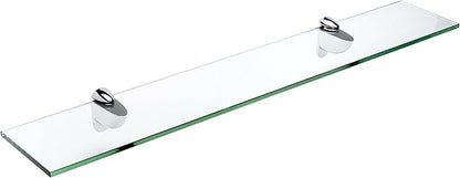 Spancraft Glass H-6x21-Chrome Heron Glass Shelf, Chrome, 6" x 21"