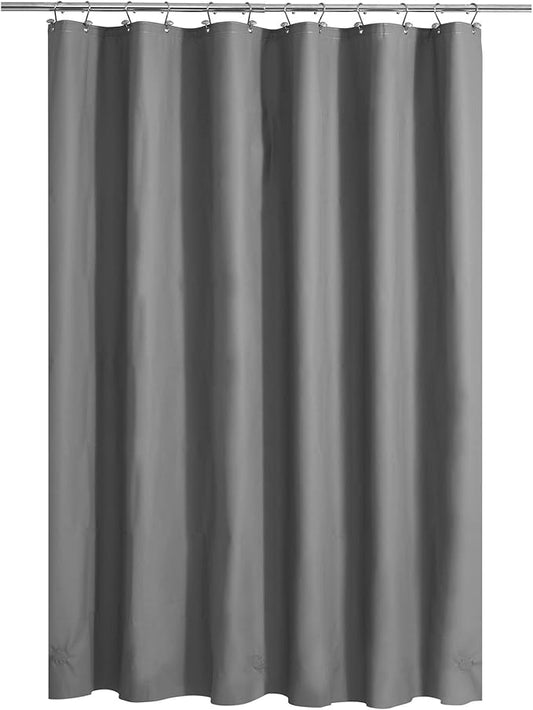 Barossa Design Gray Shower Curtain Liner - Premium PEVA Shower Liner for Bathroom, BPA & PVC Free, No Chemical Smell, Lightweight Standard Size Bath Curtain with 3 Magnets, Metal Grommets - Dark Gray