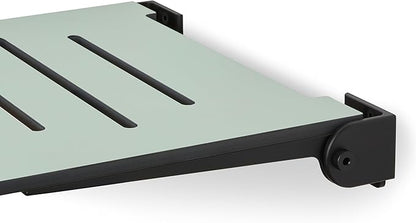 18 inch Silhouette Slimline Folding Wall Mount Shower Bench Seat, Sea Green Seat with Matte Black Frame