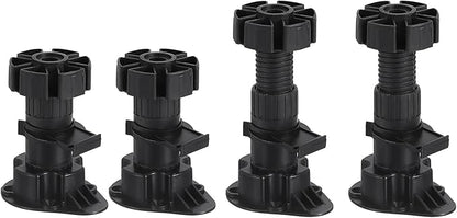80x46mm(LxW) Adjustable Leveling Feet - 8Pack- Good for Furniture - Leveler Support Frame Replacement Legs - Black