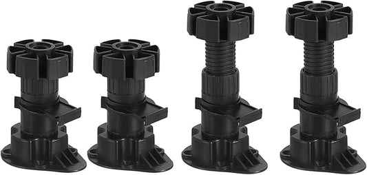 80x46mm(LxW) Adjustable Leveling Feet - 8Pack- Good for Furniture - Leveler Support Frame Replacement Legs - Black