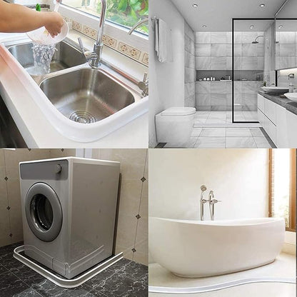 39Inch Collapsible Shower Threshold Water Dam 2" High Shower Barrier Water Stopper 2" Tall Shower Water Guard To Keep Water In Shower Dry And Wet Separation Bathroom Wheelchair Accessible