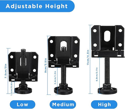 8 Pcs Heavy Duty Leveling Feet, Adjustable Furniture Levelers with 1320LB Capacity, 2" Height Adjustment, No-Flip Furniture Installation – Hex Nut Design for Flawless Leveling