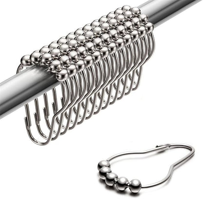 Uigos Shower Curtain Rings for Bathroom - Stainless Steel, Set of 12, Chrome