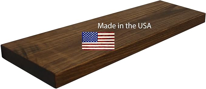 joelsantiques 36 Inch Floating Shelves for Wall - 36x10x2 in - Made of Natural Wood - Easy Install - Heavy Duty Rustic Book Shelves - Perfect for Bathroom | Kitchen, Living Room, Bar - Medium Brown