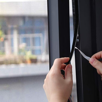 TORRAMI Adhesive Brush Seal Weather Stripping 11/32 inch x 3/16 inch x 16 ft, Dustproof Soundproof Windproof for Windows Bottom and Frame,Sliding Doors Frame,Wardrobe, Black