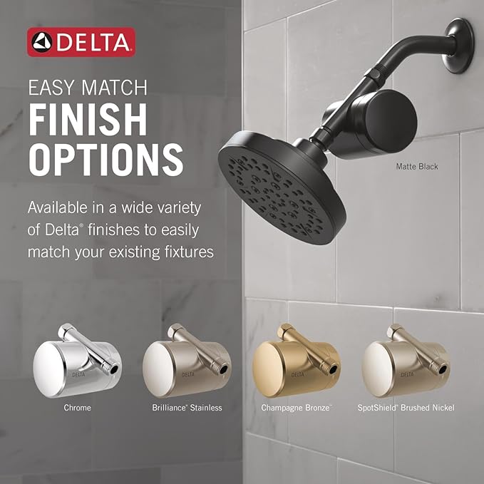 Delta Faucet Clarifi Standard Shower Filter Attachment with Filter, Shower Water Filter, Shower Head Filter, Stainless 7SF100-SS