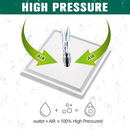 Shower Head - Shower Faucet Set Square Shower Combo System with 8'' Rainfall Shower Head Wall Mount Handheld Shower, Stainless Steel with Chrome Finish Bath Shower Head,Chrome