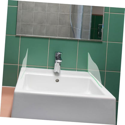 2pcs Kitchen Sink Splash Guard Elegant Acrylic -Splashing Barrier for Bathroom and Bathtub Wave Pattern