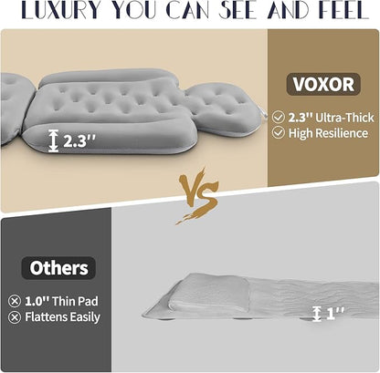 Full Body Bath Pillow for Bathtub, Thick Bathtub Cushion with Laundry Bag, Luxury Tub Pillow for Bath for Headrest Neck and Back Support Gray 56" x 16"
