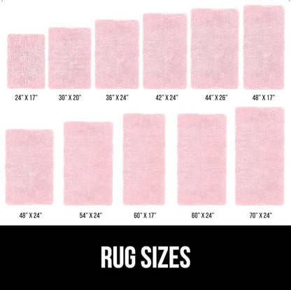 GORILLA GRIP Bath Rug Mat 30x20, Soft Absorbent Chenille, Quick Dry Microfiber Mats, Rubber Backing Washable Shower Floor Rugs, Bathmat Runner, US Designed Bathroom Home Decor Accessories Light Pink