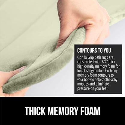 GORILLA GRIP Memory Foam Bath Mat, Soft Absorbent US Designed Bathroom Rug, Gripping Dots Machine Washable Bathmat, Cushioned Floor Mats, Shower Sink Rugs Room Décor Accessories, 24x17 Sage
