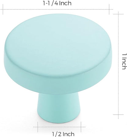 Ravinte 10 Pack Drawer Pulls 1-1/4 Inch Green Kitchen Cabinet Knobs Solid Round Dresser Handles for Simple Cupboard Hardware