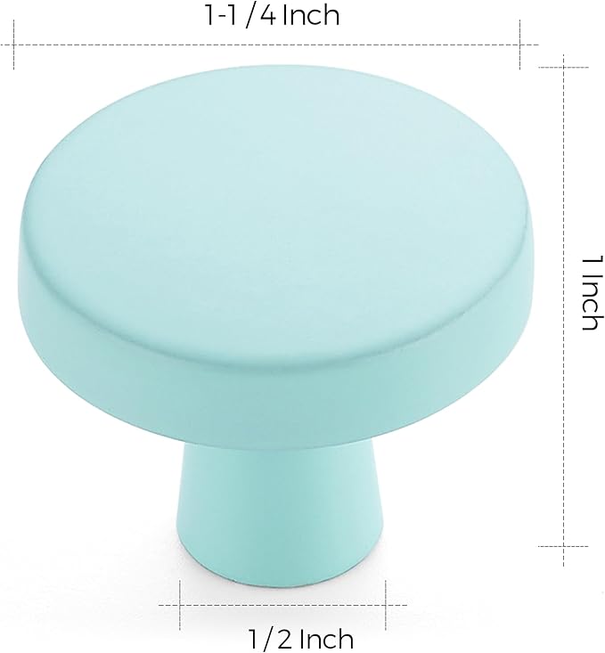Ravinte 25 Pack Drawer Pulls 1-1/4 Inch Kitchen Cabinet Knobs Solid Round Dresser Drawer Knobs Green Dresser Knobs Drawer Knobs Simple Cabinet Hardware for Cupboard Drawer Pulls