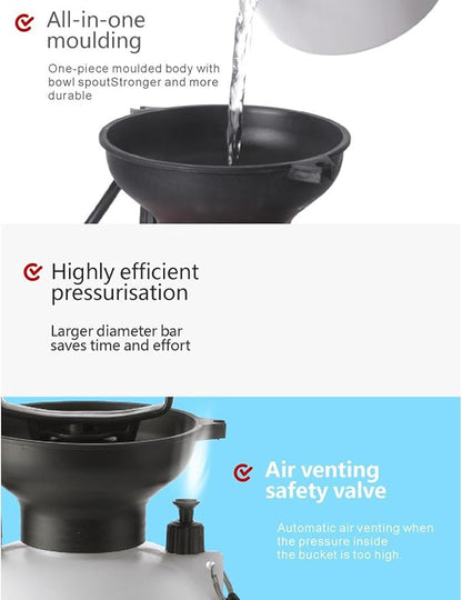 Portable Camping Shower, 5l Auto Manual Pressure Shower Pump with 360 Rotating Nozzle, Flow Adjustment Knob & Anti Slip Handle, Versatile Use for Hiking, Travel, Pet Bath
