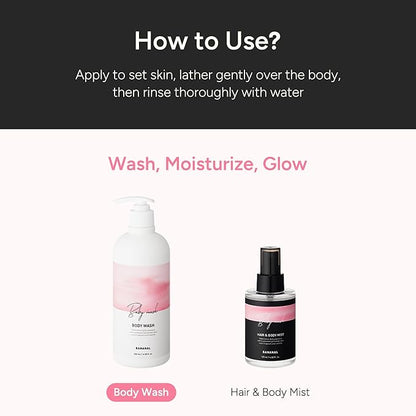Korean Body Wash with Hyaluronic Acid & Aloe – Hydrating Moisturizing Cleanser for All Skin – Infused with Natural Extracts – Paraben & Silicone-Free – Baby Musk, 500ml / 16.9 fl oz