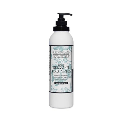Archipelago Botanicals Bergamot Eucalyptus Lotion, Hydrating Lotion for Rejuvenated and Smooth Skin, Scented Body Lotion Made without Parabens, Phthalates and GMOs (18 oz)