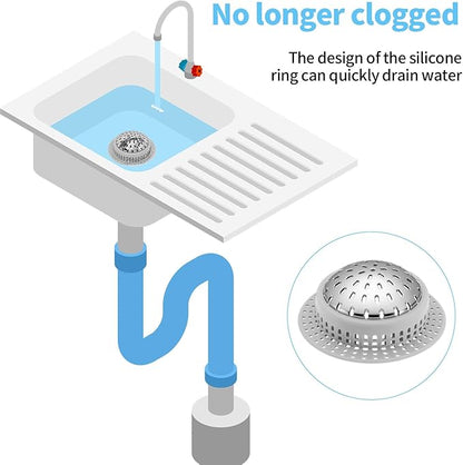 Shower Drain Hair Catcher, Shower Drain Cover, Bathtub Drain Hair Catcher for Pop-Up & Regular Drains