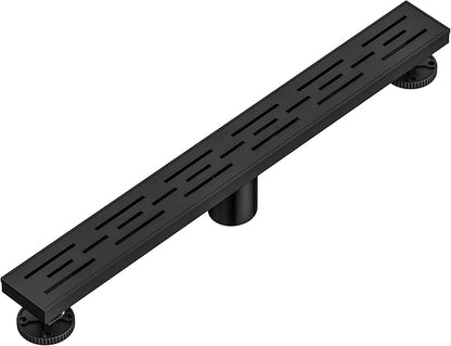 Neodrain 32 in Matte Black Linear Shower Drain, Rectangular Linear Shower Drain with Brick Pattern Grate, Brushed 304 Stainless Steel Bathroom Floor Drain