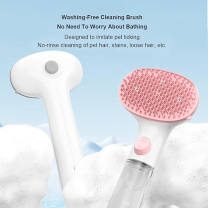 Dog Bath Brush, Scrubber Soft Silicone Head Pet Bathing Massage Brush Long Handle Shampoo Cleaning Brush for Short Long Hair Dogs Cats White Pink Optional (Grey)