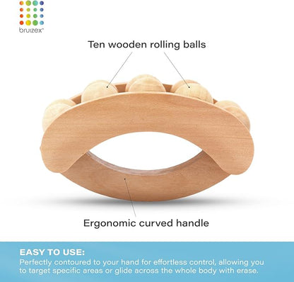 Bruizex Lymphatic Drainage Massager: Cellulite Massage Tool, Massage Roller, Fascia Blaster, Wood Therapy Massage Tools, Lymphatic Drainage Tool, Post Lipo Fibrosis Treatment, Maderoterapia Kit