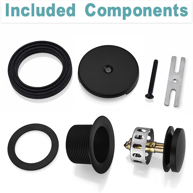 BESTILL Tip-Toe Bathtub Drain Bath Tub Trim Set Conversion Kit with Overflow Faceplate, Matte Black