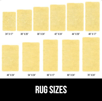 GORILLA GRIP Bath Rug Mat, Thick Soft Absorbent Chenille, Quick Dry Microfiber Mats, Rubber Backing Washable Shower Floor Rugs, Bathmat Runner, US Designed Bathroom Home Decor Accessories 24x17 Yellow