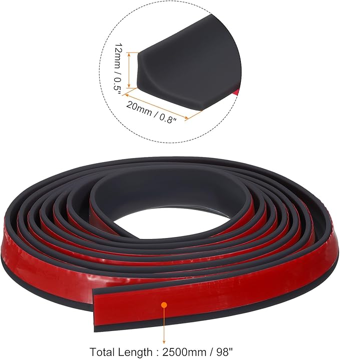 uxcell 98 Inch Collapsible Shower Barrier Stopper Water Splash Guard Blocker 98"Lx0.8"Wx0.5"H for Bathroom Kitchen Wet and Dry Separation, Black