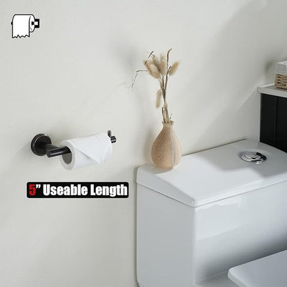 JQK Bathroom Hardware Set Oil Rubbed Bronze, 5-Piece Bath Accessories Set Wall Mount Includes 24 in Towel Bar, 9 in HT Bar, TP Holder, Towel Hook x 2, BAS105-ORB