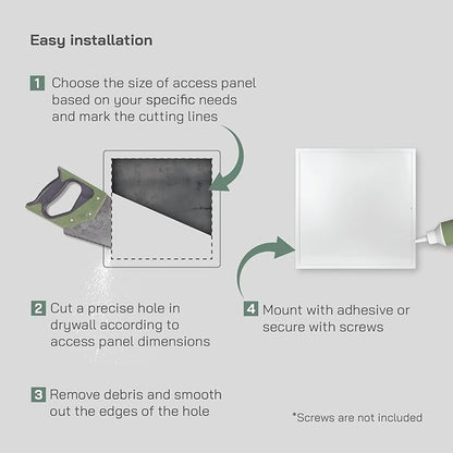 Vent Systems 24'' x 24'' Inch White Metal Access Panel with Click Function - Easy Access Doors - Access Panel for Drywall Wall Ceiling - Electrical Plumbing Service Door - Crawl Space Doors