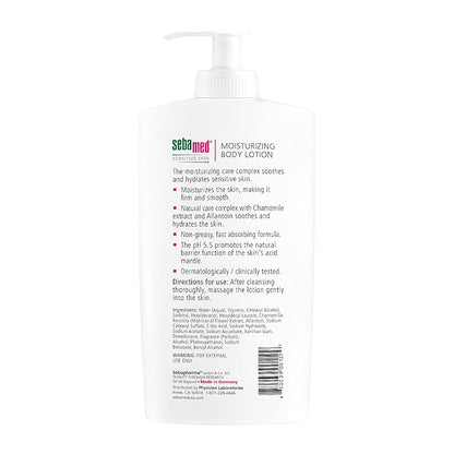 SEBAMED Paraben-Free Moisturizing Body Lotion With Pump for Sensitive and Delicate Skin pH 5.5 Ultra Mild Dermatologist Recommended Moisturizer 13.5 Fluid Ounces (400 Milliliters)