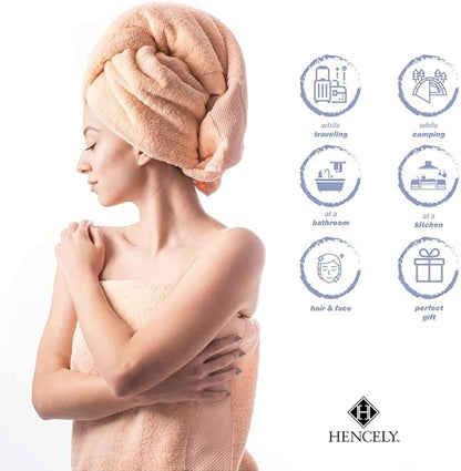 Hencely Bath Sheet Set of 2 - (35x64 Inches) - Luxury Extra Large Oversized Towels, 100% Cotton - Quick Dry, Highly Absorbent, Super Soft - Ideal for Spa, Hotel, Bathroom - (Bath Sheets 2 Pack, Peach)