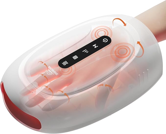Snailax Cordless Hand Massager with Heat & Compression, Vibration and Rolling, 3 Modes & Intensities Heated Finger Wrist Massage for Arthritis and Carpal Tunnel, Hand Warmer Gifts for Women, Her