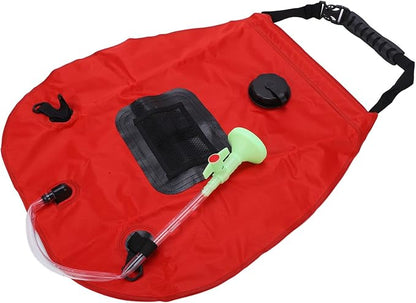 20L Folding Solar Heated Shower Bath, oor Camp Shower with Hose and Head, Portable Heating for Cam Hiking Backpacking, Leakproof e l
