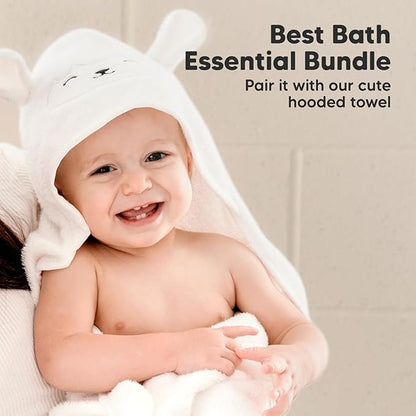 6-Pack Baby Washcloths - Soft Absorbent Viscose from Bamboo Wash Cloths for Babies, Kids, Toddlers, Infant, Newborn Bath Towels, Gentle on Sensitive Skin, 10x10 Reusable Face Towels (Stone/Dove)