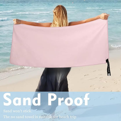 Microfiber Travel Towel, Soft Lightweight Quick Dry Towel, Super Absorbent Compact Travel & Sports & Beach Towels for Camping, Backpack, Gym, Swimming, Yoga, Hiking (M:20"×40" -Pink)