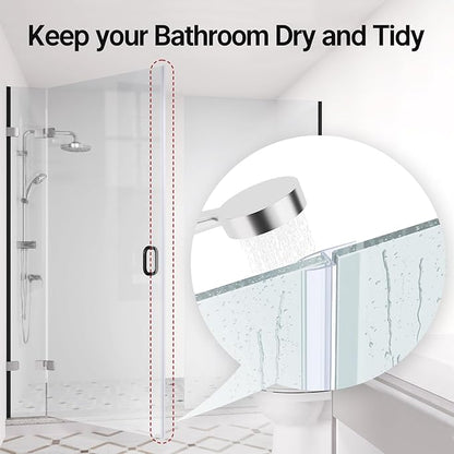 AmazerBath Shower Door Side Seal Strip (Set of 2), Frameless Glass Shower Door Seal Strip - Suitable for 3/8 Inch Glass, 78 inch