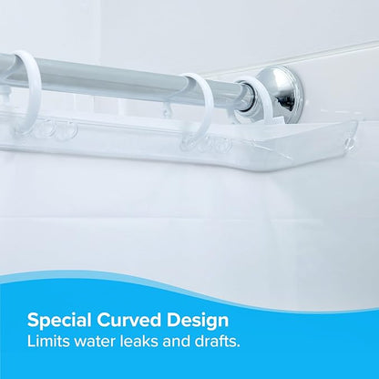 SlipX Solutions No Mess Splash Guard for Shower & Bathtub Curtain Liners | Bath Accessories to Keep Water Where It Belongs for Non-Slip Bathroom Floor | Adhesive Free, Easy to Attach | 2 Per Pack