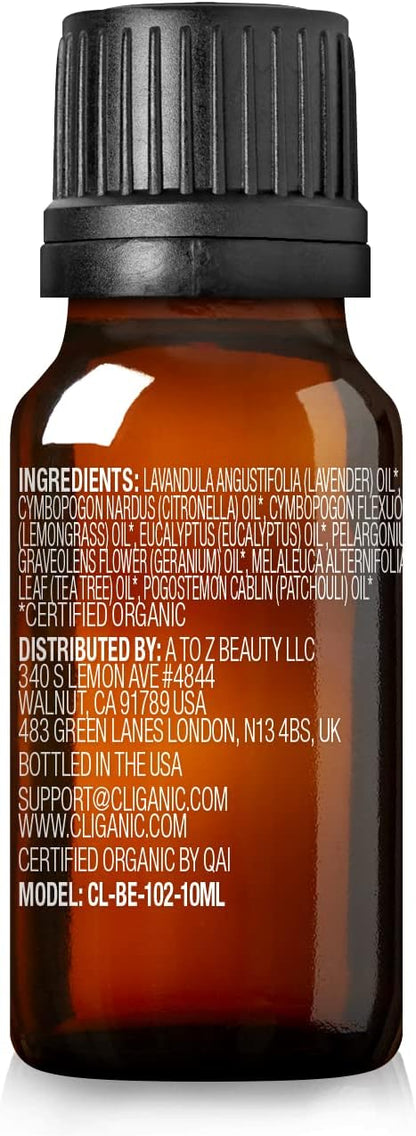 Cliganic in The Wild Essential Oil Blend - Organic, Natural Aromatherapy Oil for Diffuser Steam Distilled | Non-GMO Verified