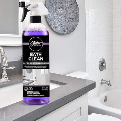 Fuller Brush Bath Clean – 24 oz Bathroom Cleaner Bottle with Spray– Dissolves Soap Scum, Hard Water Stains & Mineral Build-Up – For Sinks, Showers & Tubs – Pack of 2