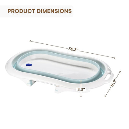 Childlike Behavior Portable Foldable Bathtub for Babies, Newborns, Infants, Toddlers - Collapsible, Folding Baby Soaking Bath Tub with Non-Slip, Anti-Skid Legs - Easy to Store, Safe Material