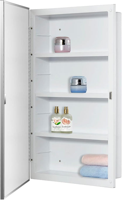 Plastic Medicine Mirror Cabinet for Bathroom, Surface and Recessed Mount